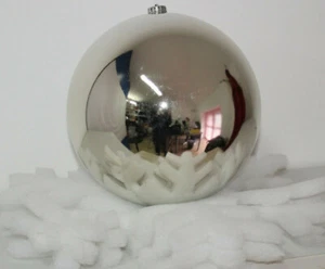 Große Christbaumkugel Weihnachskugel Weihnachtsbaumschmuck Silber Glänzend 25 cm - Bild 1 von 5