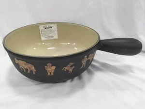 Le Creuset Calcomanía Cacerola 22cm 2.5qt Negro Appenzeller Fondue Olla Hierro Fundido - Imagen 1 de 11