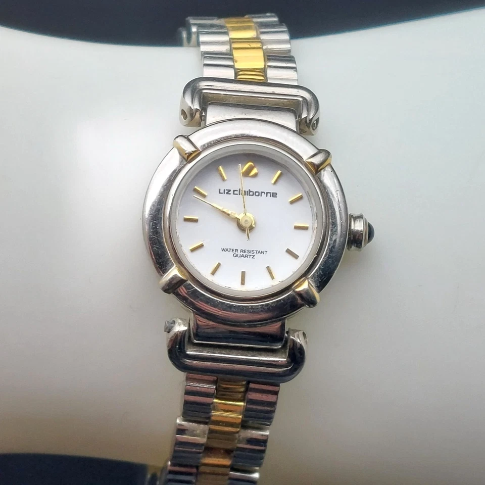 Винтажные женские двухцветные кварцевые часы Liz Claiborne с новым аккумулятором работают - Изображение 1 из 4