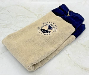 Pebble Beach Golf Links Golf Towel w Hanger Vintage Embroidered Patch Cream Navy - Picture 1 of 13