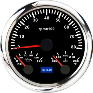 85MM 3 IN 1 Tachometer 0-8000RPM With Oil Pressure0-150PSI Water Temp 100-250℉ - Picture 1 of 16