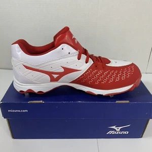Mizuno 9-Spike Advanced Sweep 3 Women's Softball Cleats Size 11.5 White/Red - Picture 1 of 8