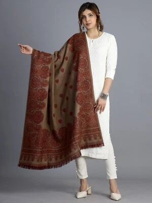 Womens Mens 100% Cashmere Indian Oversized Blanket Wool Scarf Shawl Wrap Paisley - Изображение 1 из 3