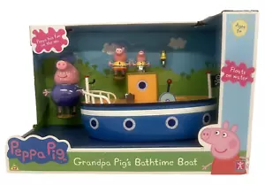 Peppa Pig Grandpa Pig's Bathtime Boat con Peppa & George en chalecos salvavidas - Imagen 1 de 3