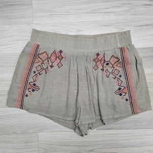 THML Womens Tan Boho Embroidered Shorts Medium - Picture 1 of 9