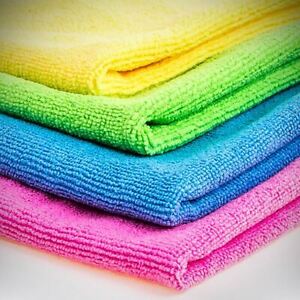 10x Coloured Microfibre Cleaning Polishing Cloths Towels 40x40 Scratch free