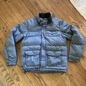 Men's GOLITE DOWN Lightweight WINTER JACKET M Snap Pocket Grey Zipper Puffer - Picture 1 of 6