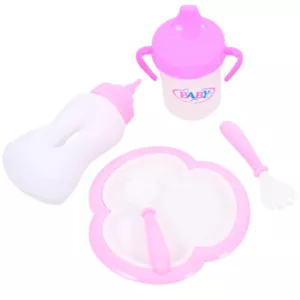 1 Set Kids Pretend Play Game Doll Bottles Miniature Milk Bottle Small Cutlery - Picture 1 of 12