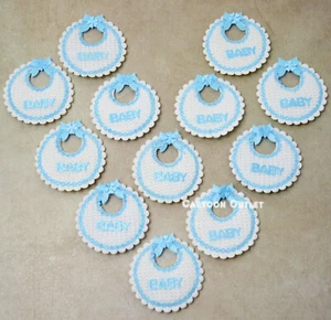 12 Baby Shower Boy Blue Mini Bibs Favors Decoration Recuerdos Bebe Baberos Nino - Picture 1 of 8