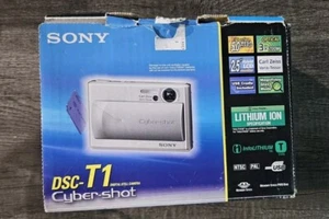 Sony Cyber-shot DSC-T1 5.0MP Silver Digital Camera  Parts Or Repair  - Picture 1 of 8