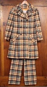 Young Pendleton Pant Suit Womans 5 /6 Juniors Wool Tartan Tweed 70s Vintage Fall - Picture 1 of 24