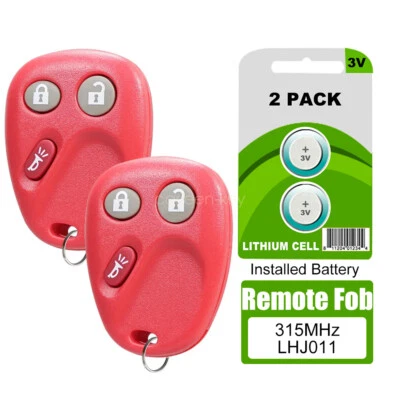 2x Para Chevrolet Silverado Tahoe Suburban 2003-2006 Mando a distancia Llavero Rojo LHJ011 Foto 1 de 4