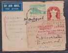 India Cover & Letter - 1954 Ramnad & Penang CDS - Madras DLO Label & Strikes