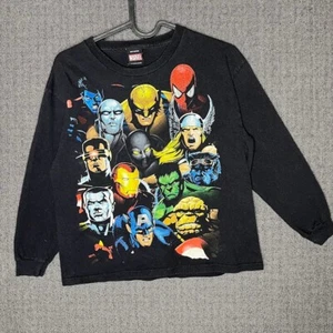 Marvel Mad Engine Tshirt Youth M/L Black Graphic Print Superheros Comics Classic - Picture 1 of 8