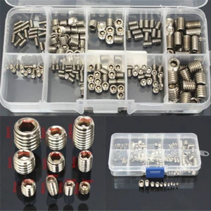 220pcs Stainless Steel Allen Head Socket Hex Set Grub Screw Assortment Cup Point - Picture 1 of 12