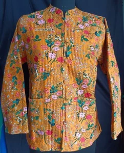 Women Winter Wear Reversible Jacket Indian Cotton Quilted Floral Blazer Coat New - Picture 1 of 5
