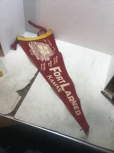 Rare VINTAGE FORT LARNED KANSAS PENNANT Wild Bill Hickok Buffalo Bill Custard - Picture 1 of 4