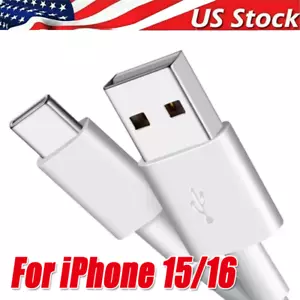 IPhone 16 15 Pro Max Plus USB-A Cable Fast Charger Type C Charging Data lot Cord - Picture 1 of 11