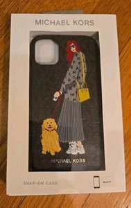 MICHAEL KORS PVC Leather Phone Cover Case iPhone 11 Girl’s Dog Brown - NEW - Picture 1 of 2