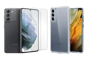 Schutz Hülle + PANZERSCHUTZGLAS 9H für Samsung Galaxy S21 5G Handyhülle + Glas  - Bild 1 von 5