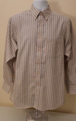 Camisa de vestir Chaps para hombre, talla 15-15-1/2 ajuste clásico, rayas tostadas, mangas largas Foto 1 de 4