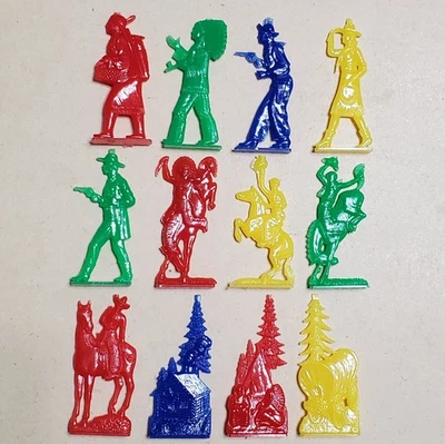 1949 Nosco WESTERN Flats (Set G, 12 primary colors) CRACKER JACK PRIZES Z-1137 - Image 1 of 2