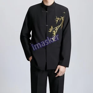 Ethno Stil Herren Anzug Tang Stil Chinesische Stickerei Langarm Hose & Jacke - Bild 1 von 19