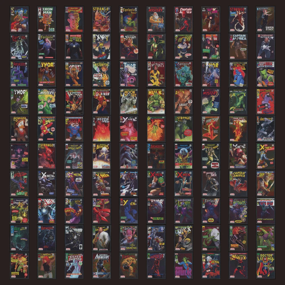 Juego completo de 100 cartas variante cubierta platino Marvel Upper Deck 2023 Spider-Man Foto 1 de 4