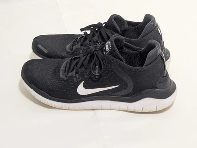 Nike Black & White Womens Size 9.5 FreeRN Flyknit 2018  Running Shoes 942838-001 - Image 1 of 4