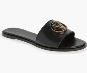 Valentino by Mario Valentino Bugola Slide Sandal Women’s Size 6 Black - Picture 1 of 13