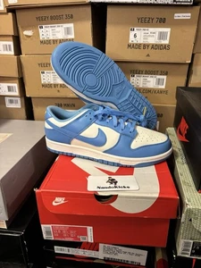 Nike Dunk Low Sail Coast Blue Gold Leather Shoes Size 11.5 Women's DD1503-100 - Picture 1 of 5