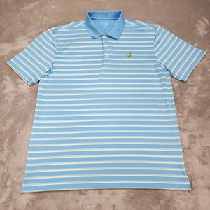 Camisa polo de golf Masters Tech para hombre XL azul a rayas rendimiento Augusta National - Imagen 1 de 12