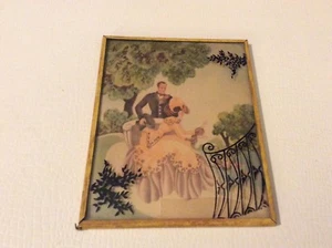 VINTAGE BUBBLE GLAS BILD MANN FRAU - Bild 1 von 5