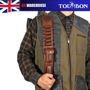 TOURBON 2 Points Gun Sling 12GA Ammo Holder Padded Shotgun Strap Finger Hole - Picture 1 of 24