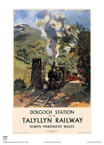 WALES TALYLLYN RAILWAY VINTAGE POSTER RETRO TRAVEL ADVERTISING ART  CUNEO   - Picture 1 of 1