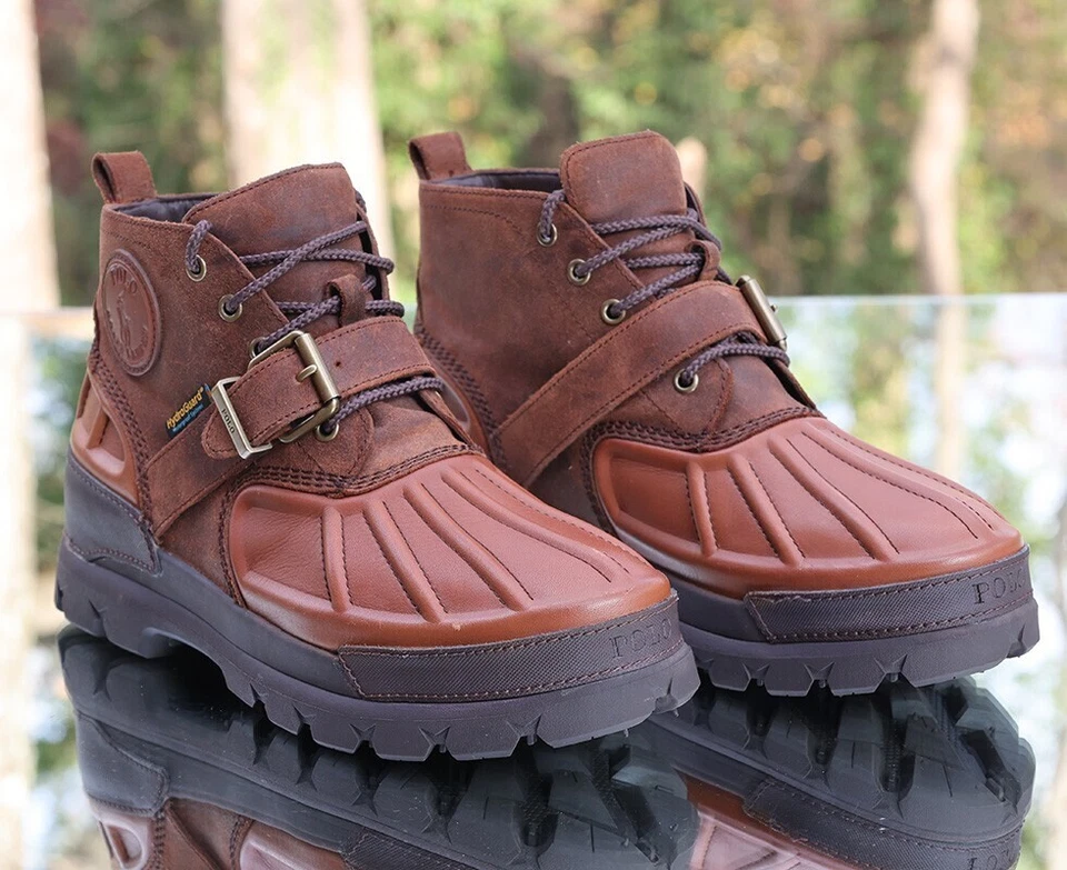 Polo Ralph Lauren Oslo Botas bajas impermeables Hydroguard Cuero Marrón Talla 13 Foto 1 de 4