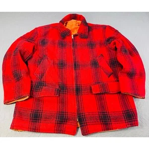 Vintage Hunting Jacket XXL Reversible Plaid Lumber Jack Quilt Lined Zip Flap - Picture 1 of 10