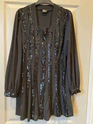 Extremely Rare Kate Moss For Topshop Black Sequin Dress / Tunic Size 10 - Image 1 of 3