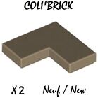 Lego 14719 - 2X Plaque Lisse / Tile 2X2 Corner - Beige Foncé / Dark Tan - Neuf