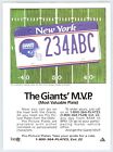 1993 NEW YORK GIANTS NY DMV LICENSE PLATE Vintage 8"X11" Magazine Ad M407