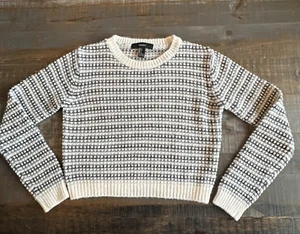 Forever 21 Crop Sweater Black, Grey, Off-White  Size Small - Picture 1 of 9