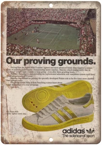Adidas Forest Hills Tennis Shoe Vintage Ad 12" x 9" Reproduction Metal Sign ZE58 - Picture 1 of 1