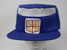 Vintage Blue Snap-A-Tab Flat Top Front Mesh Panel Sports Patch Snapback Hat S-M