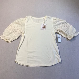 Jessica Simpson Top Girls XL Short-Sleeve Light Yellow Ballon Sleeve - Picture 1 of 11