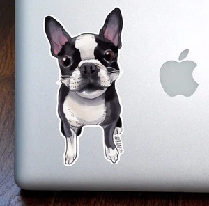 Boston Terrier Art Full Color Decal for 13" Macbook - Picture 1 of 2