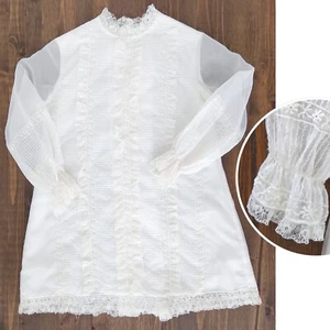 Vestido Vintage Años 60 L'Enfant Blanco Niña Mod Chifón Transparente Encaje Comunión Fiesta 6-8 - Imagen 1 de 12