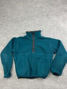 Vintage 90s REI Fleece Sweater Adult XS Green 1/2 Zip Pullover Pockets Mock Neck