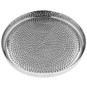 Serviertablett Edelstahl Ø 39 cm Großes rundes Gastro-Tablett 4 cm hoher Rand - Bild 1 von 1