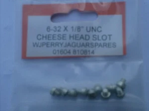 6-32  x 1/8" FILLISTER / CHEESE HEAD SLOT SCREWS  x 10 - Picture 1 of 1