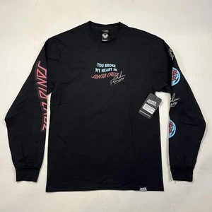 Santa Cruz Broken Promises Broke My Heart Shirt Long Sleeve Medium Black Skate - Picture 1 of 7
